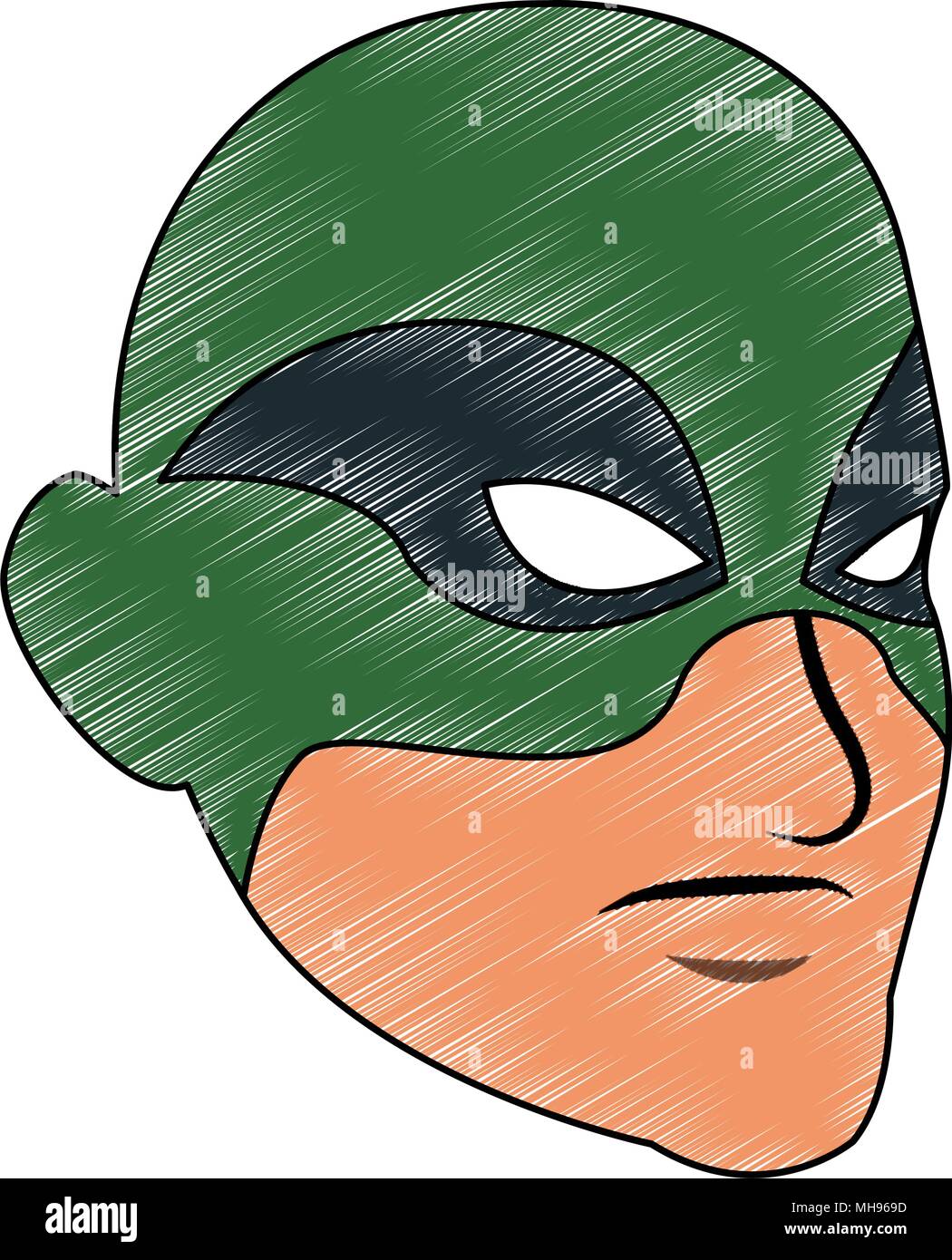 Male superhero face scribble Stock Vector Image & Art - Alamy