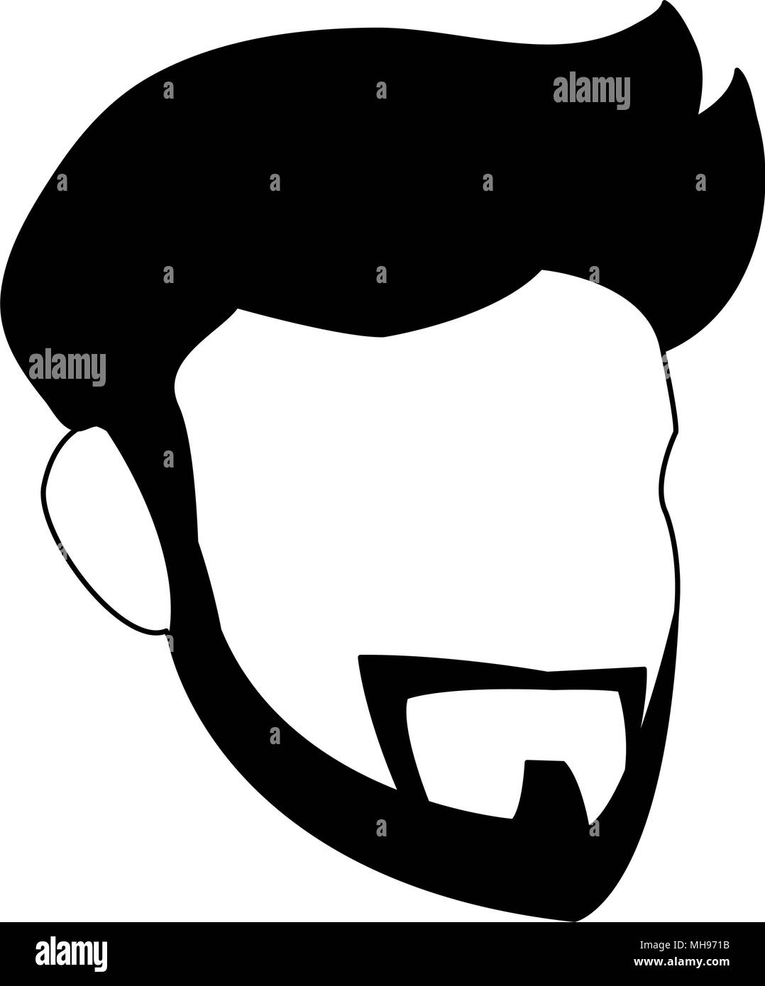 Young man faceless profile on black and white colors Stock Vector