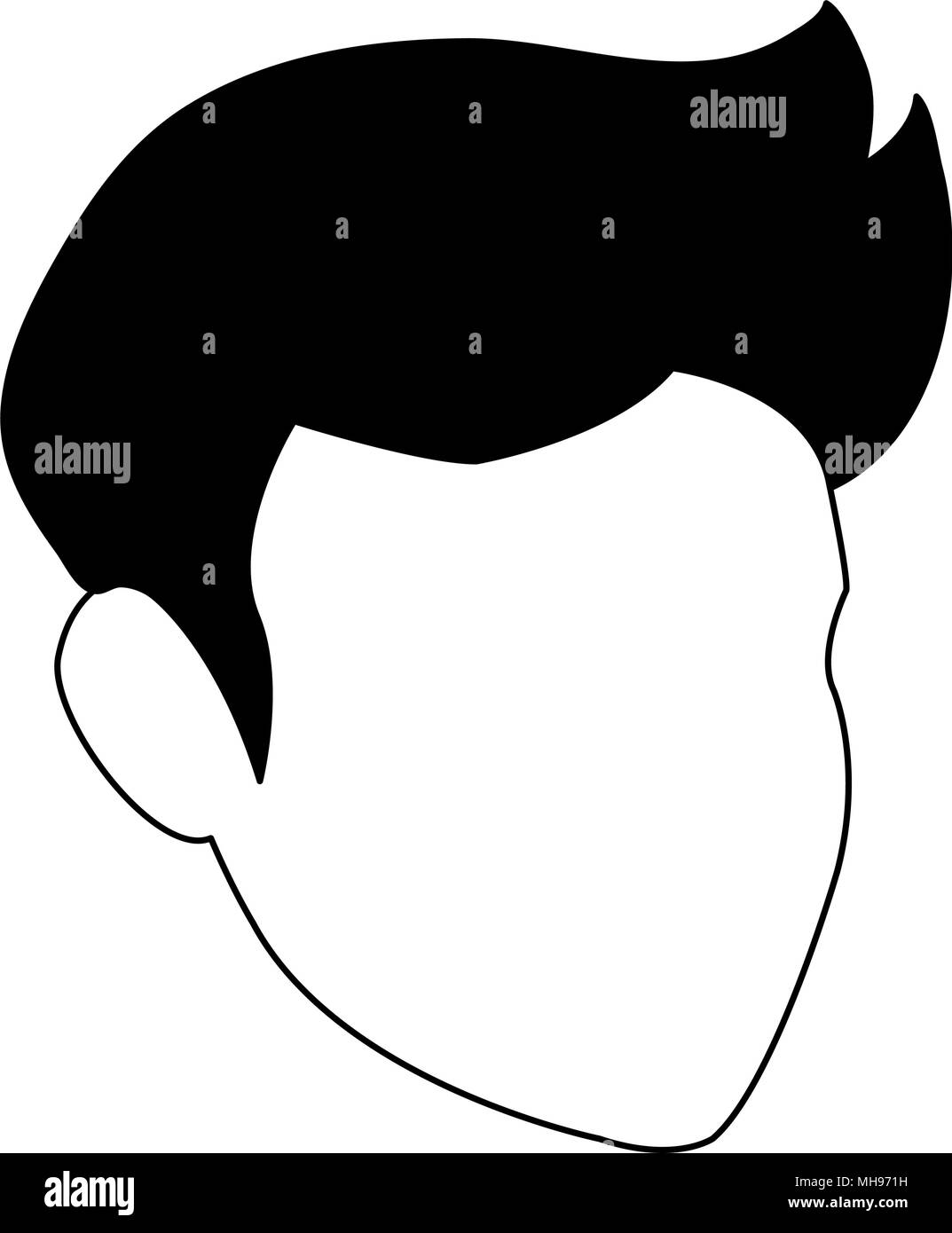 Young man faceless profile on black and white colors Stock Vector