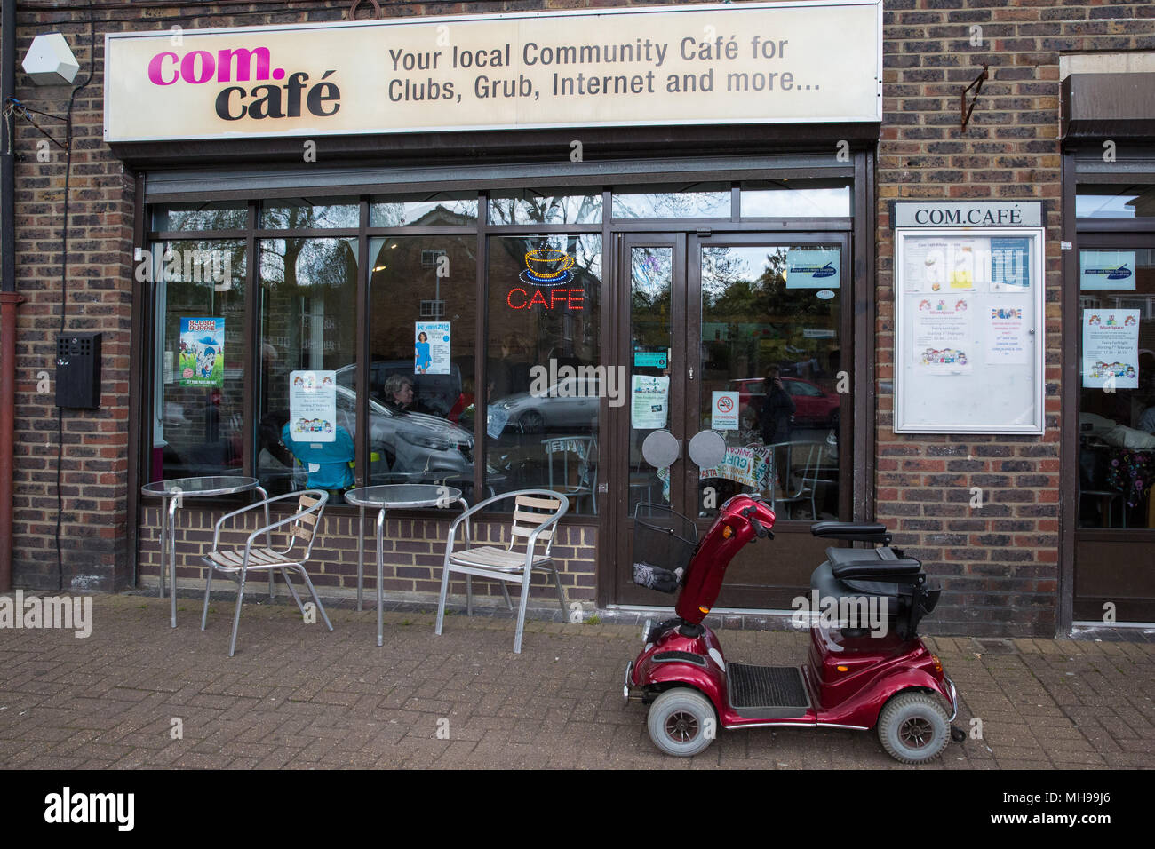 West Drayton, UK. 26th April, 2018. The com.cafe in Hillingdon. Stock Photo
