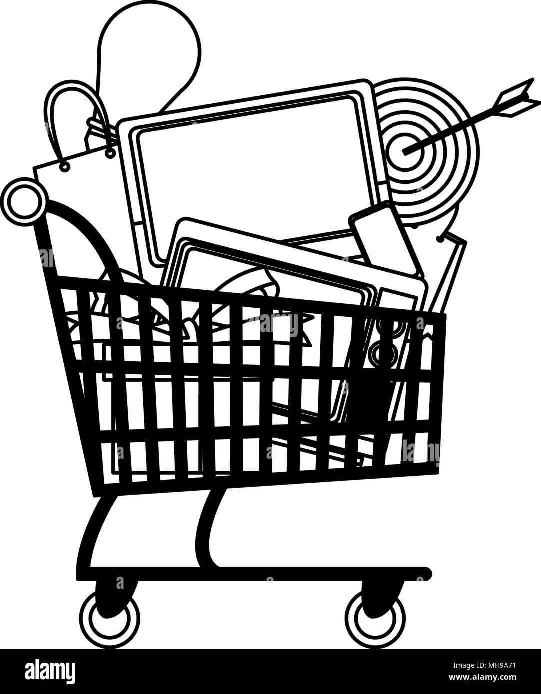 Basket in Black & White, Shopping Basket