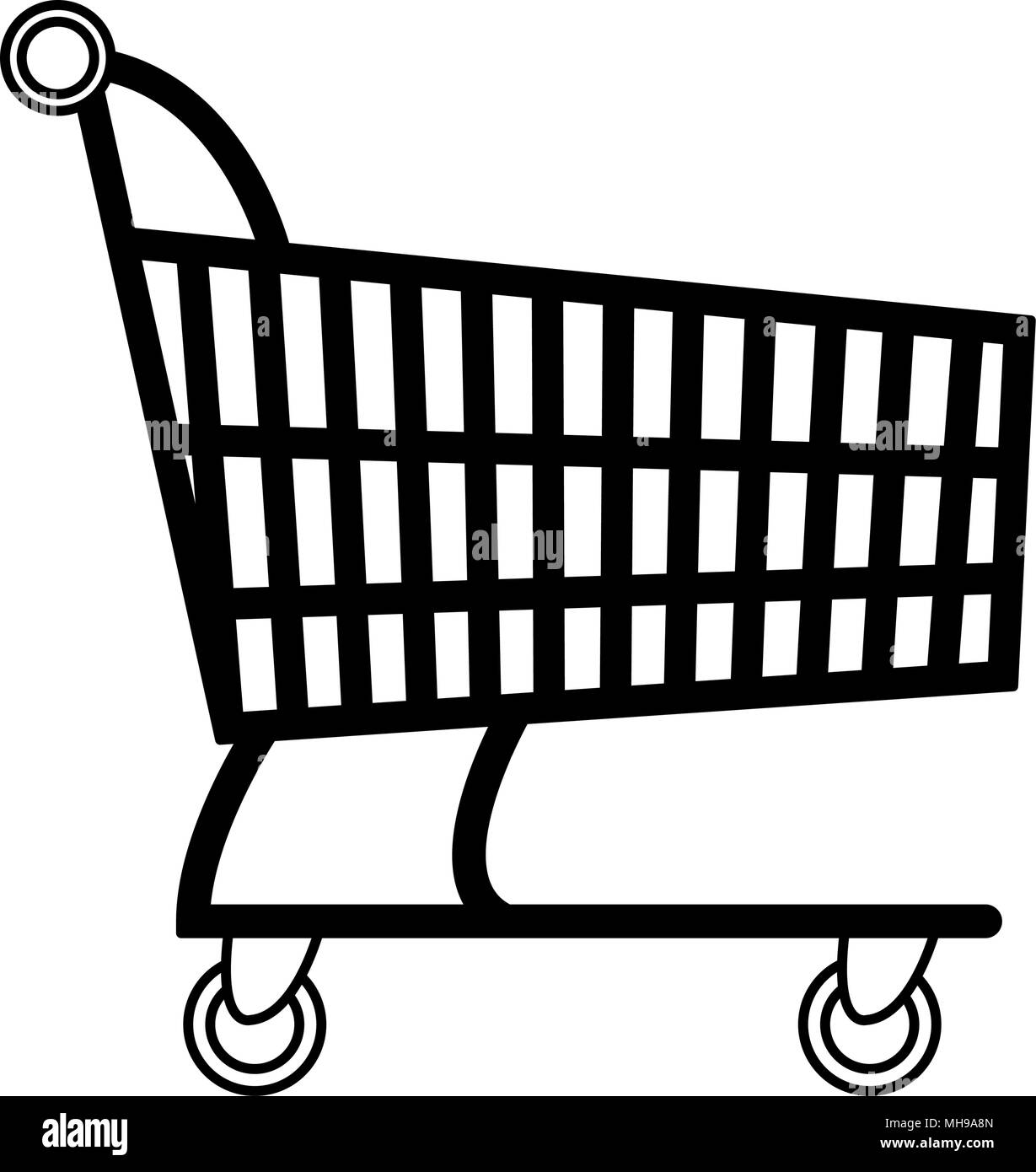 Shopping cart symbol on black and white colors Stock Vector Image & Art