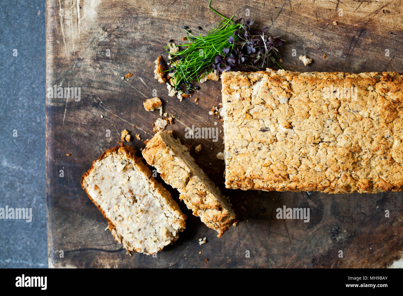 White bean vegan baked pate Stock Photo Alamy