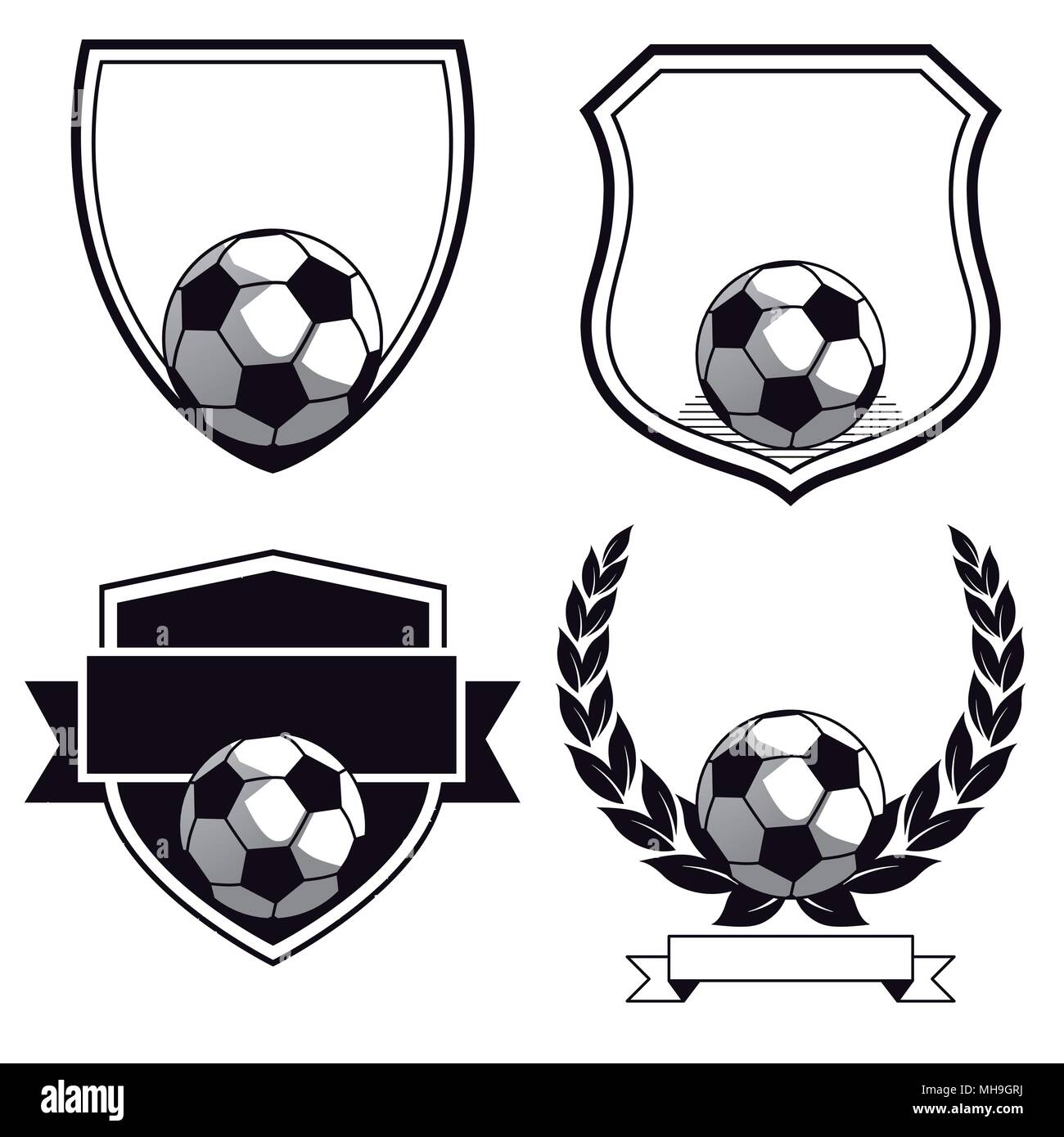 Set of football club signs Stock Vector