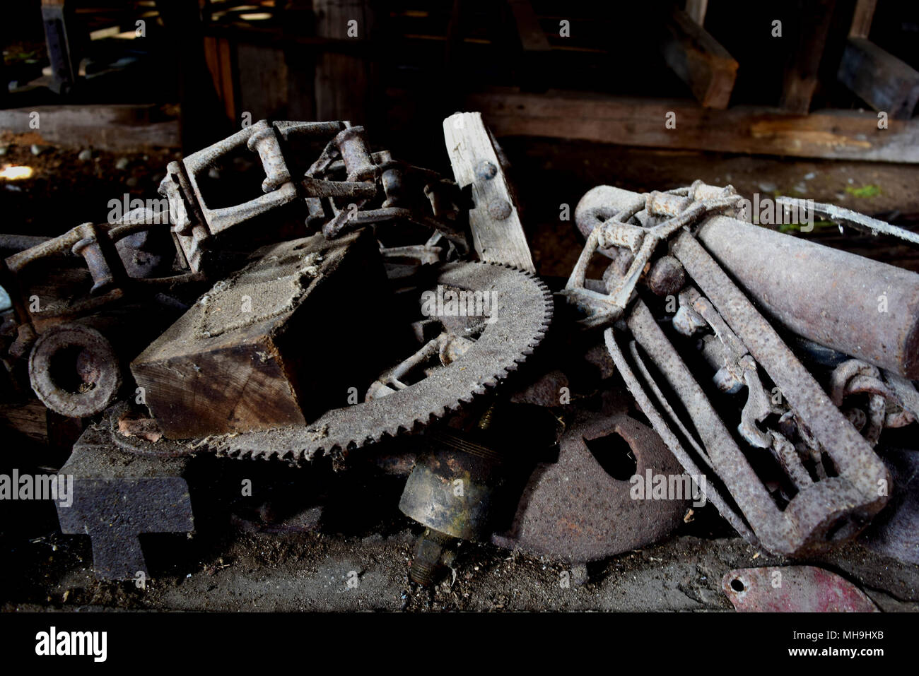 Old tools rusting away Stock Photo Alamy