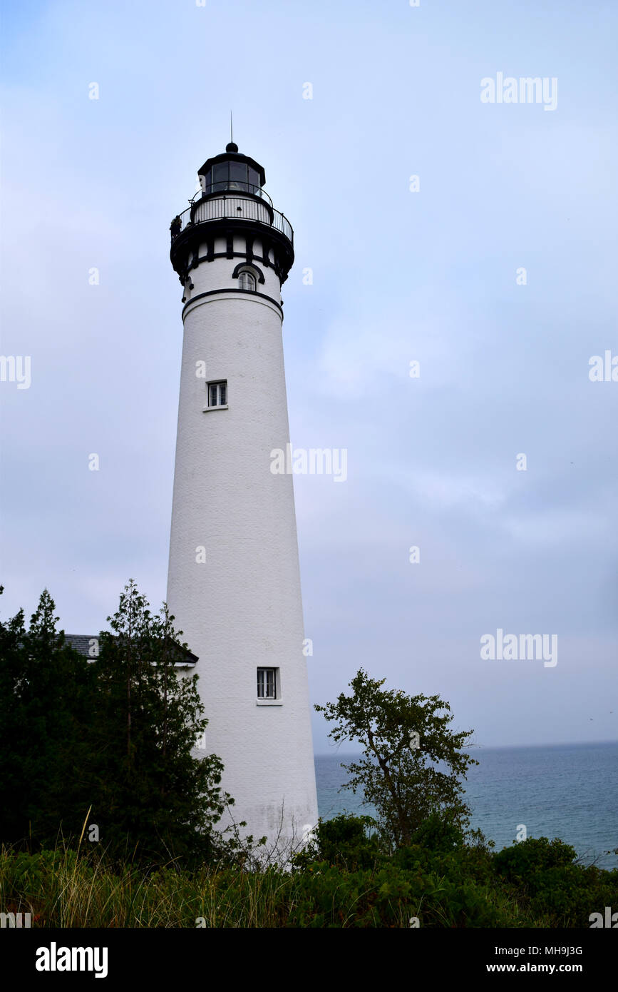 Lighthouse on South Manitou Island Stock Photo Alamy