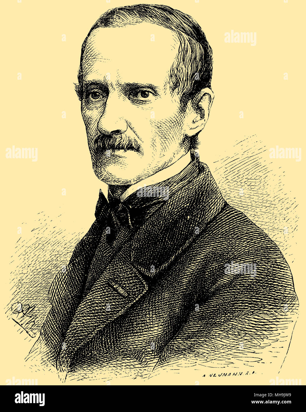Alexandre Calame (born May 28, 1810, died March 17, 1864), A.N u. A Neumann;A.N u. A Neumann Stock Photo