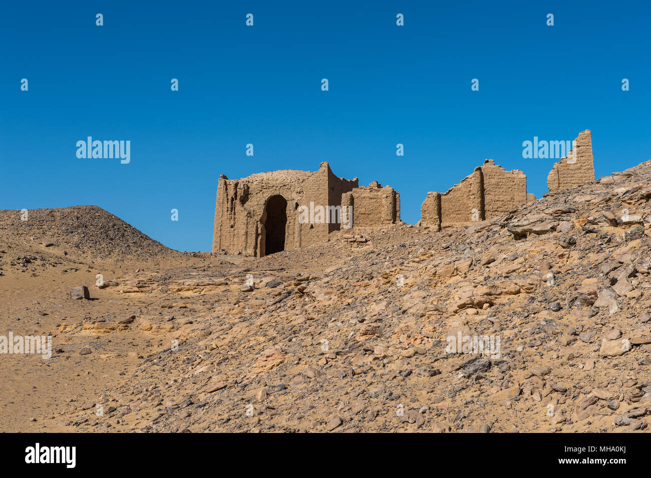 Al-Bagawat (El-Bagawat), an ancient Christian cemetery, one of the oldest in the world, Kharga Oasis, Egypt Stock Photo