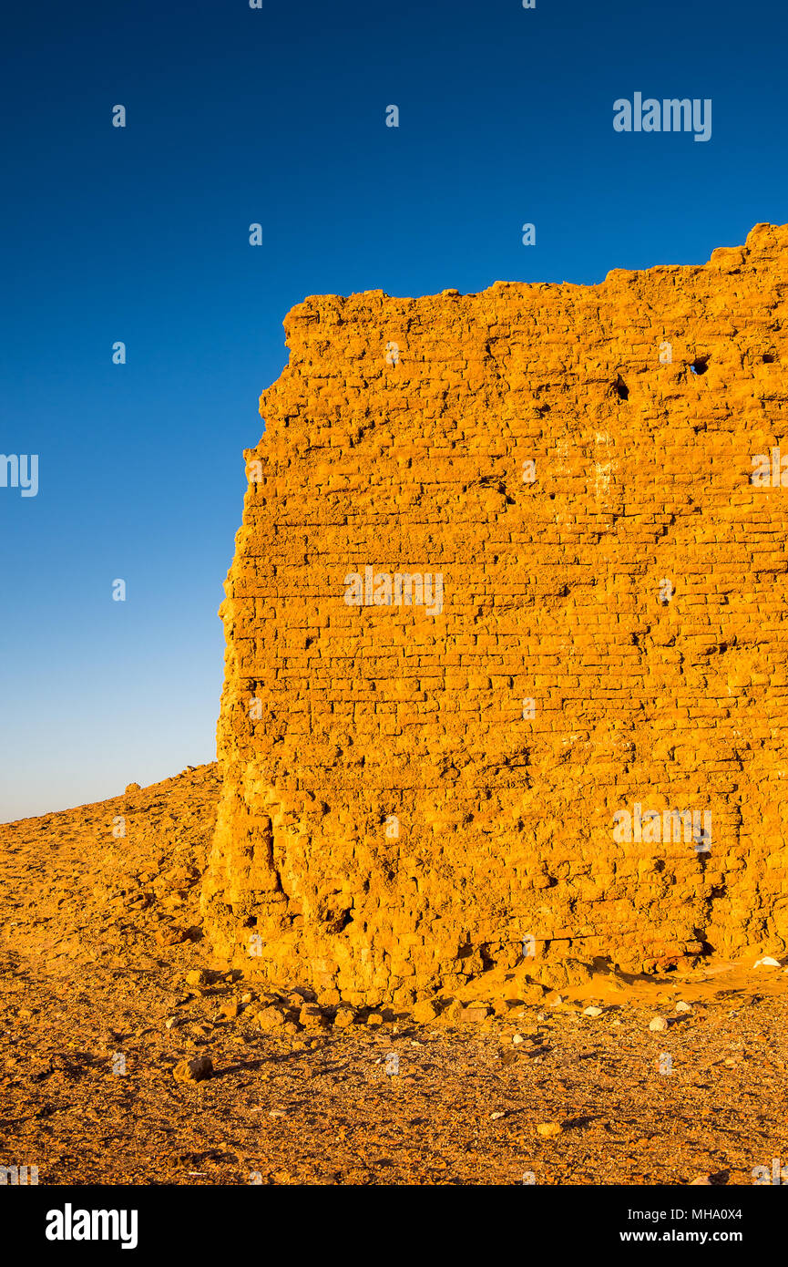 Ruins of the Nadora Temple in the Kharga Desert of Egypt Stock Photo