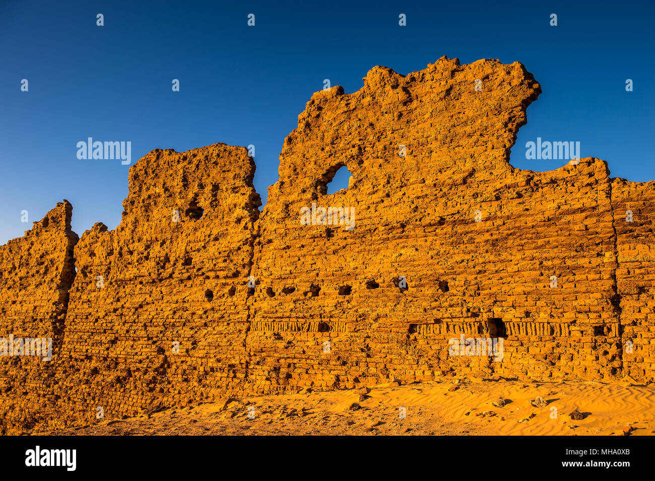 Ruins of the Nadora Temple in the Kharga Desert of Egypt Stock Photo