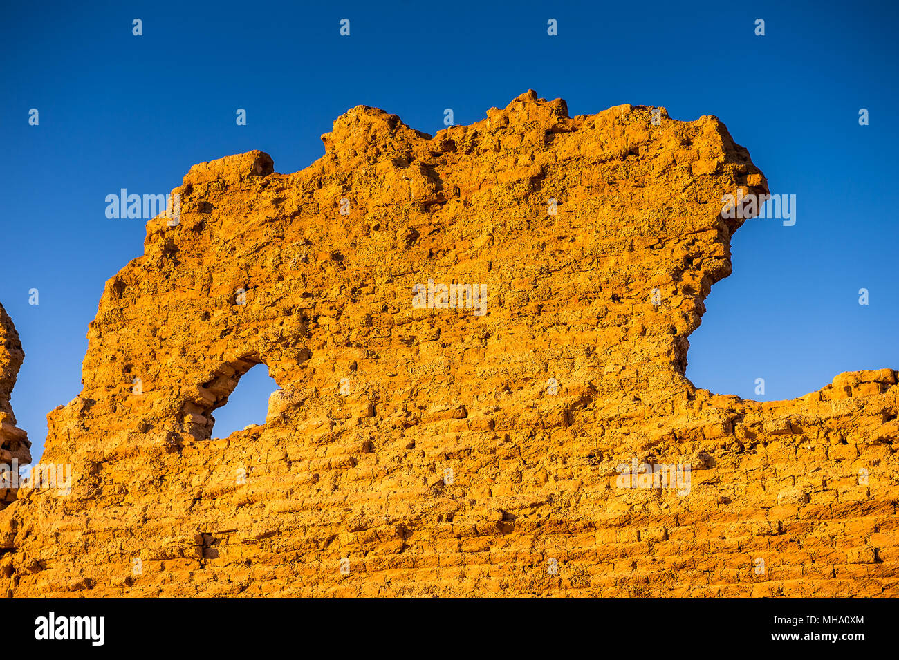 Ruins of the Nadora Temple in the Kharga Desert of Egypt Stock Photo