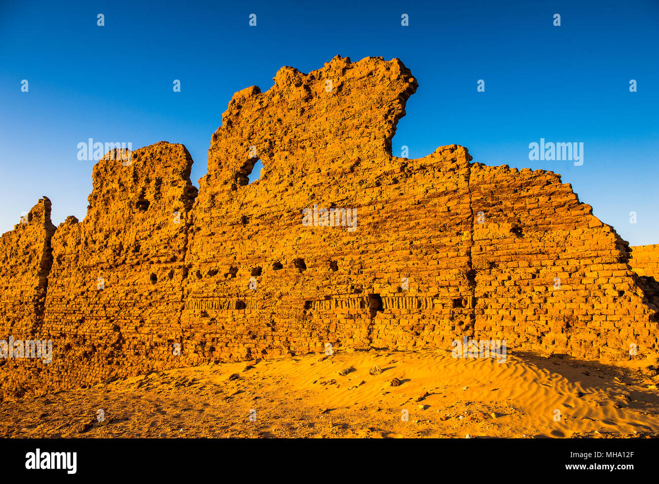Ruins of the Nadora Temple in the Kharga Desert of Egypt Stock Photo