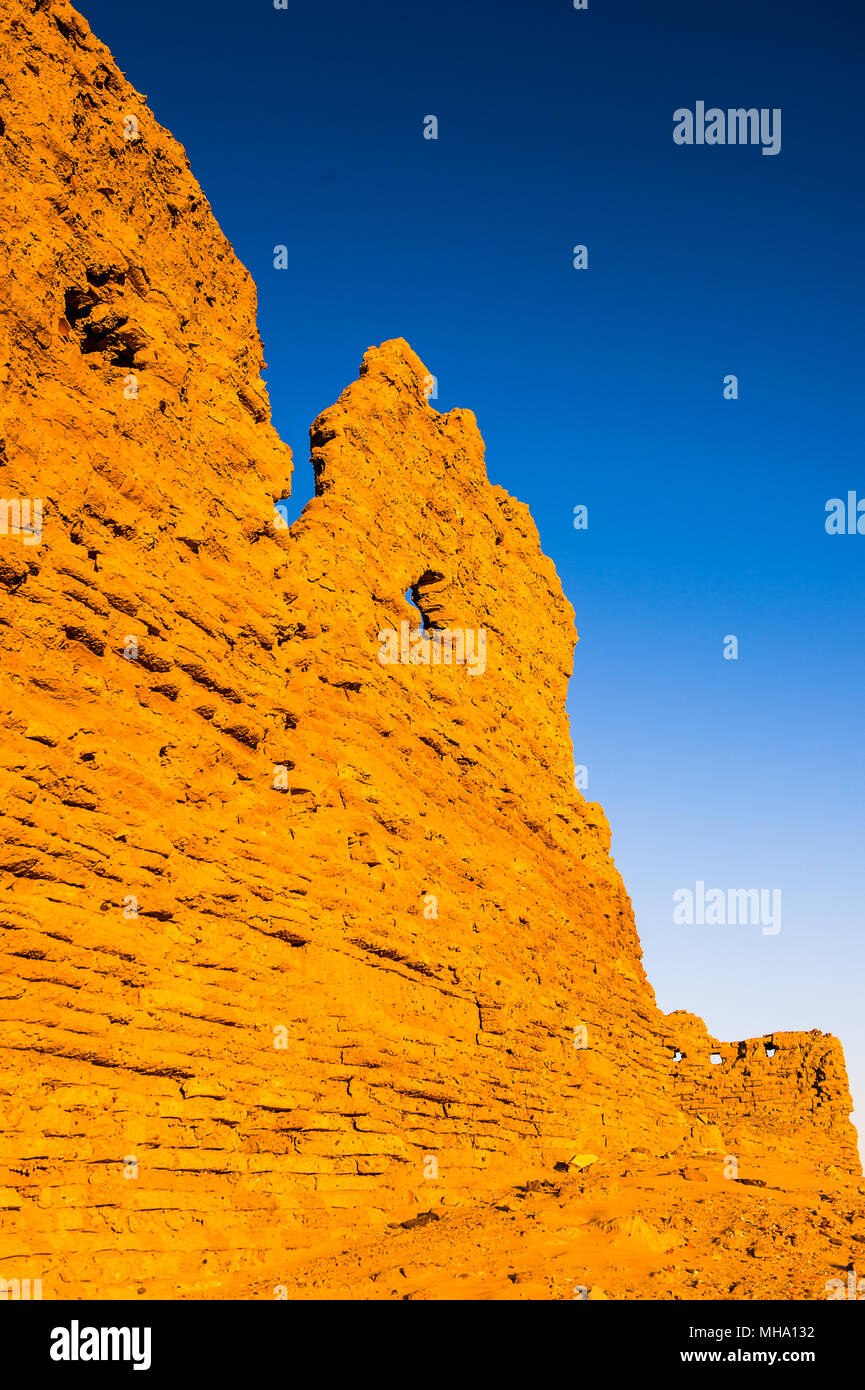 Ruins of the Nadora Temple in the Kharga Desert of Egypt Stock Photo