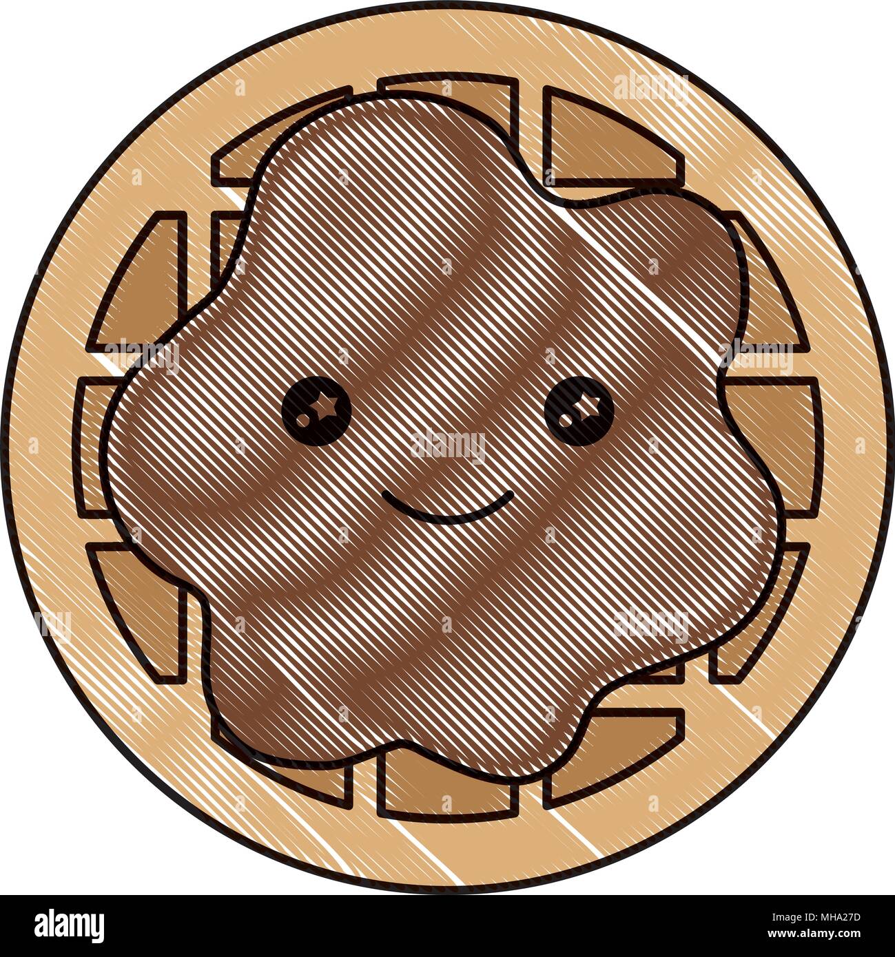 Kawaii Chocolate Waffle Cartoon Character Vector Illustration Drawing Stock Vector Image Art Alamy