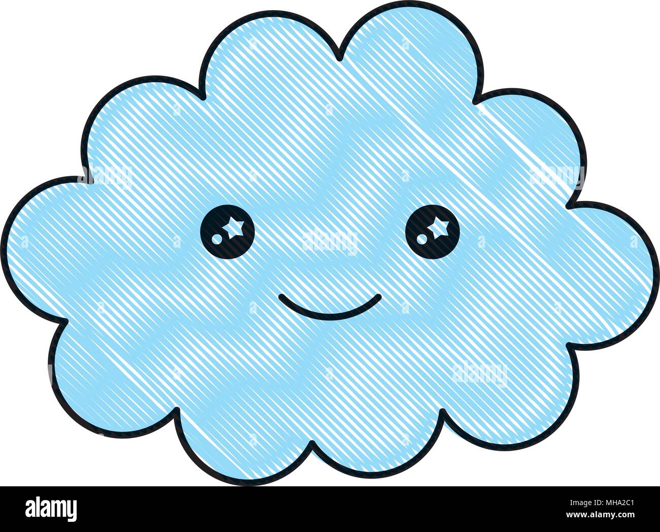 kawaii cartoon happy cloud character vector illustration drawing Stock  Vector Image & Art - Alamy