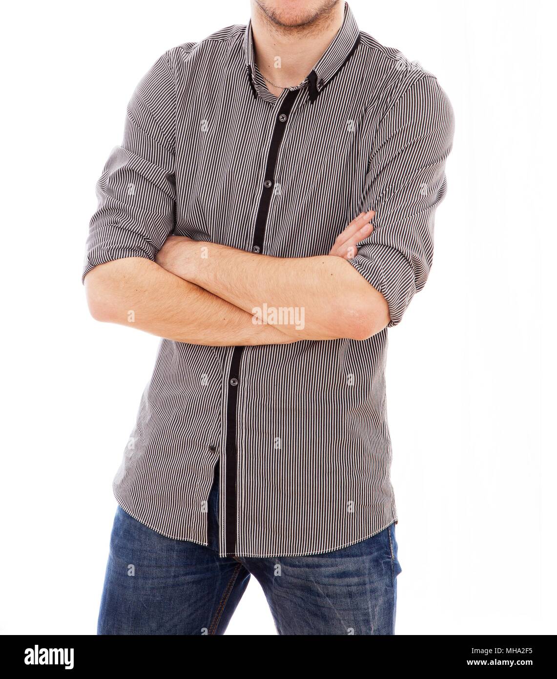 Studio portrait of a young handsome man Stock Photo - Alamy