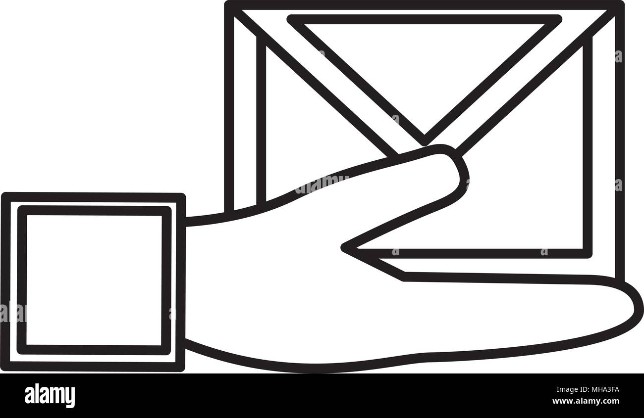 hands with envelope mail message vector illustration design Stock ...