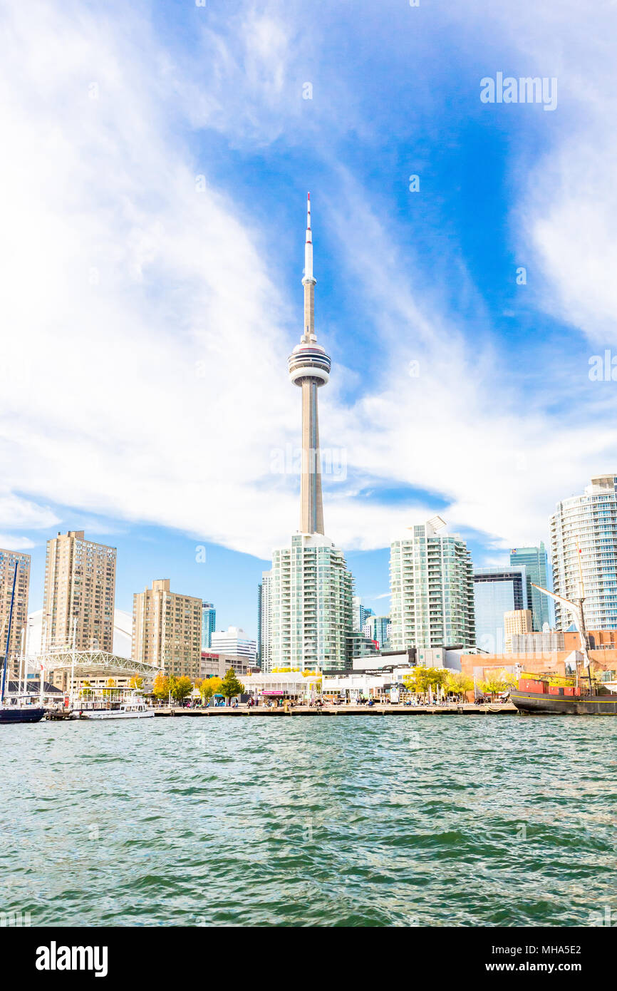 Toronto skyline at sunset in Ontario, Canada. North America Stock Photo ...
