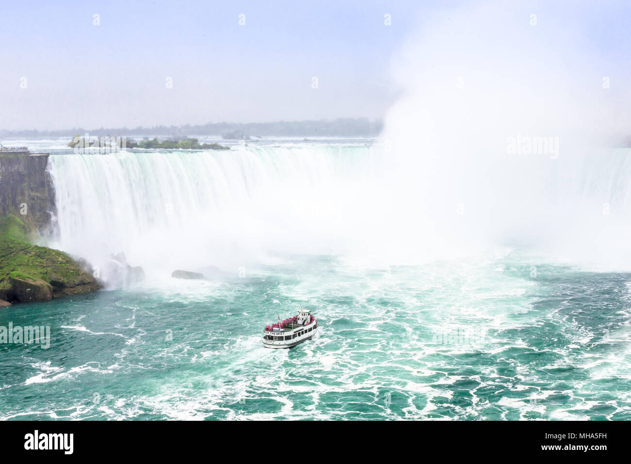 Niagara falls between United States of America and Canada. North America. Stock Photo