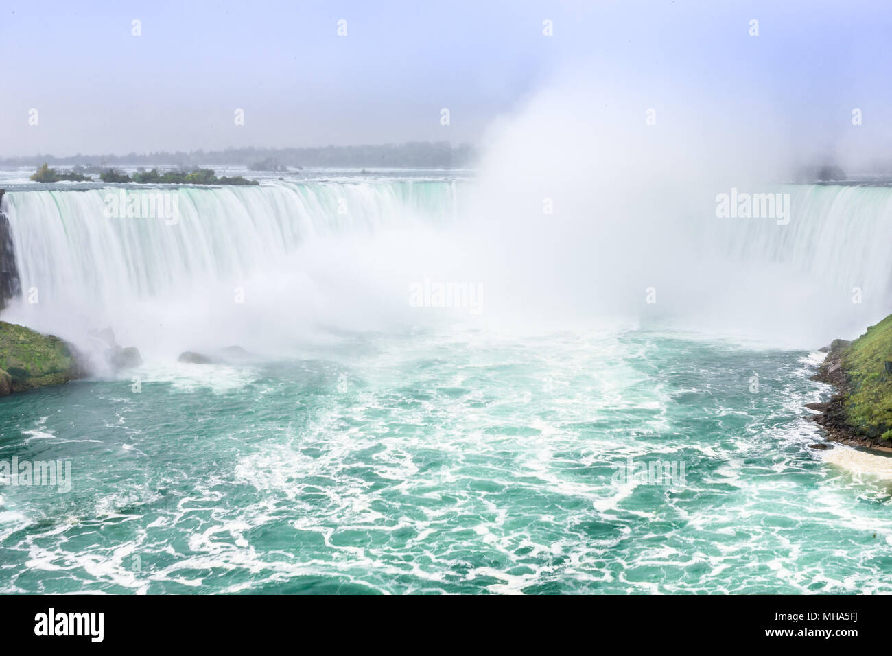 Niagara falls between United States of America and Canada. North America. Stock Photo