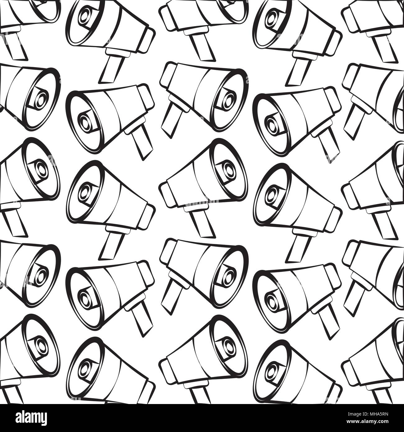 megaphone pop art style pattern background vector illustration design Stock Vector