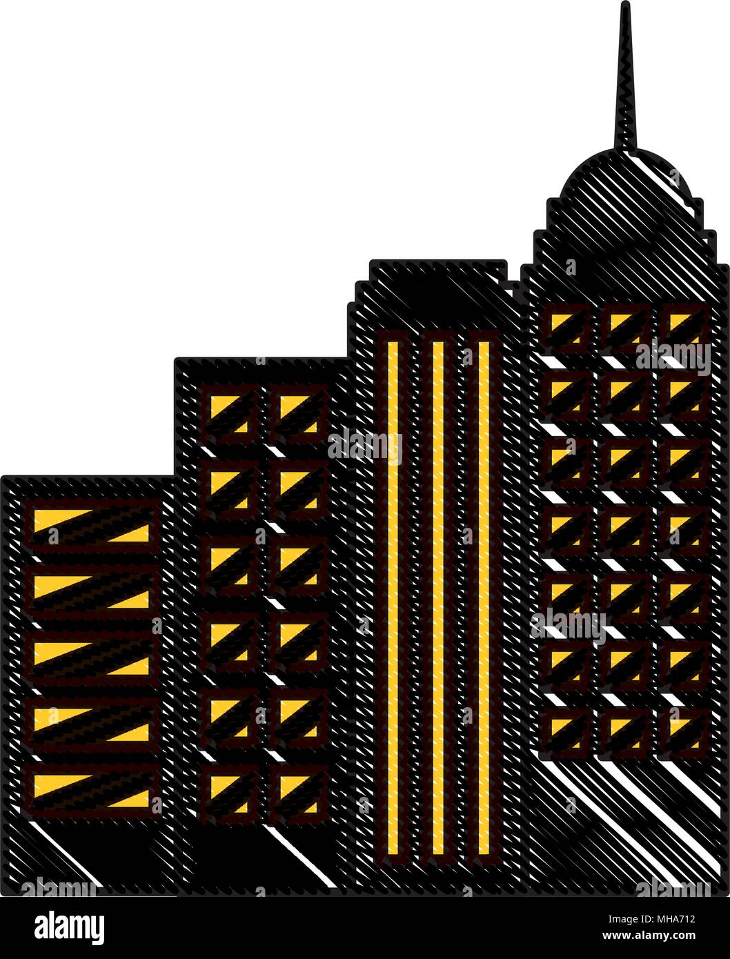 city buildings architecture skyscrapers image vector illustration Stock ...