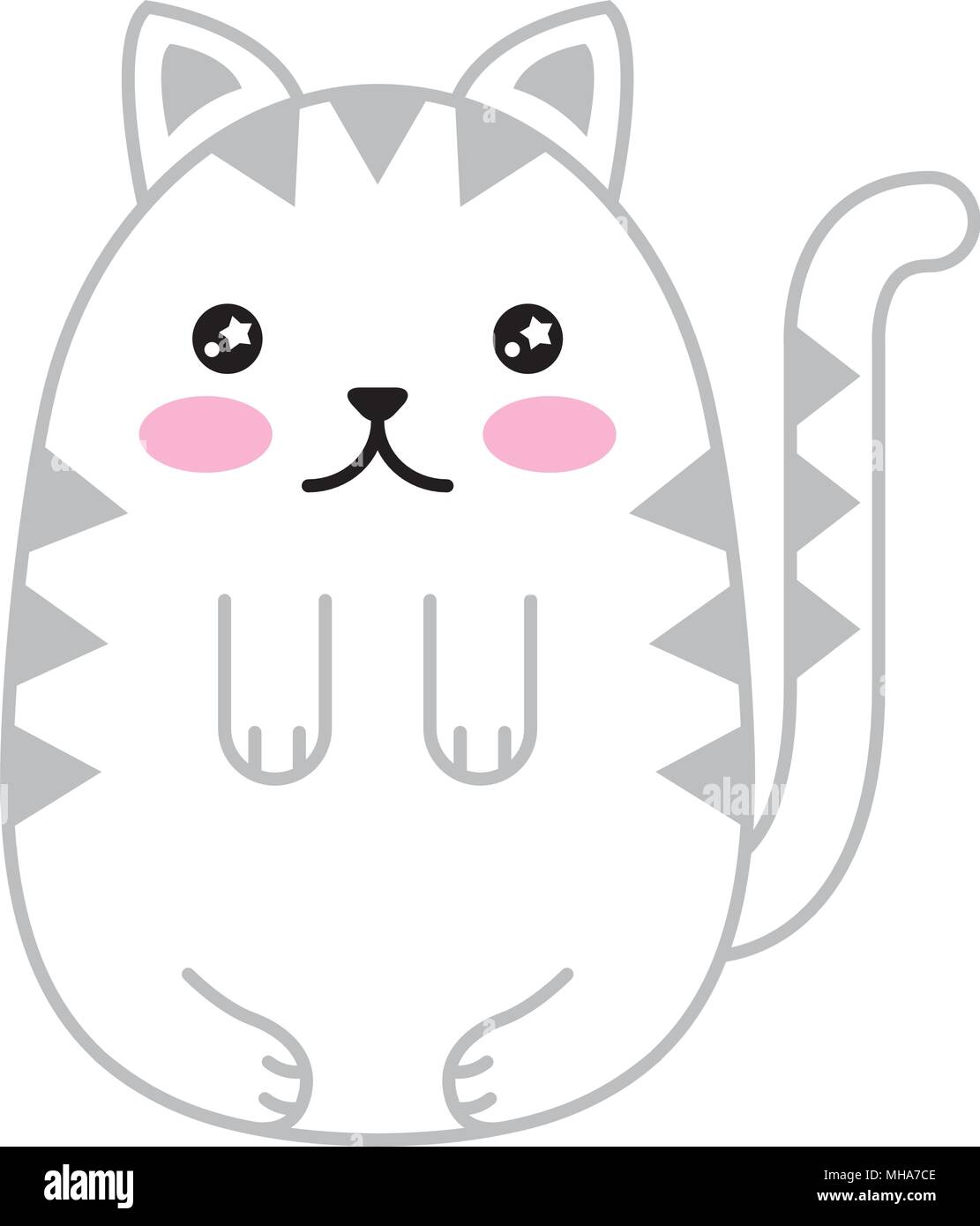 cute cat kawaii character vector illustration design Stock Vector Image ...