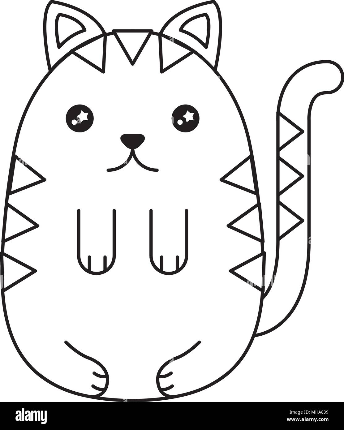 cute cat kawaii character vector illustration design Stock Vector Image ...