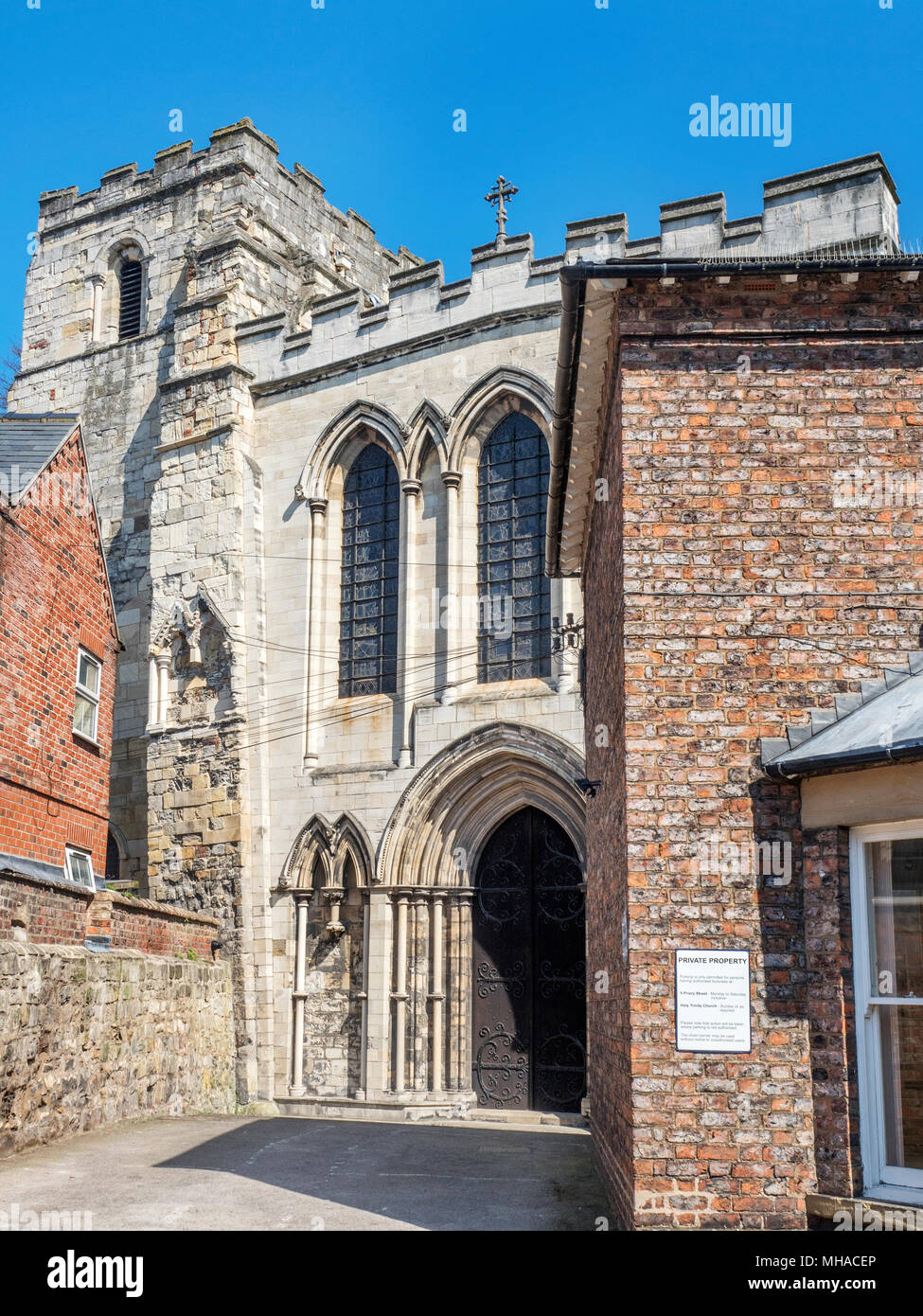Priory Church of the Holy Trinity from Priory Street in the historic