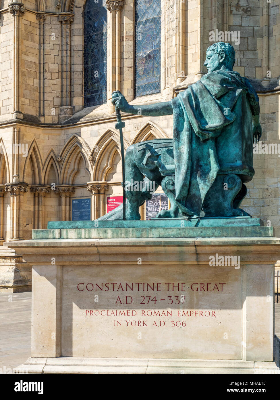 Constantine the Great Statue at York Minster York Yorkshire England
