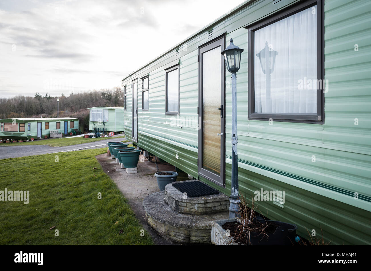 Old static caravan hires stock photography and images Alamy