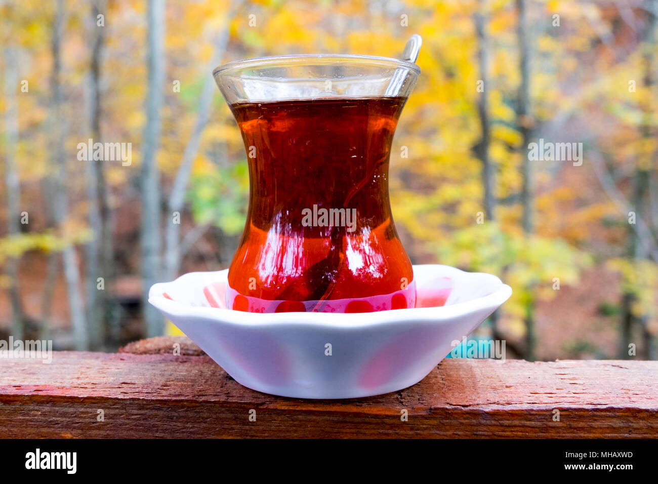 Drinking tea after picnic Stock Photo Alamy