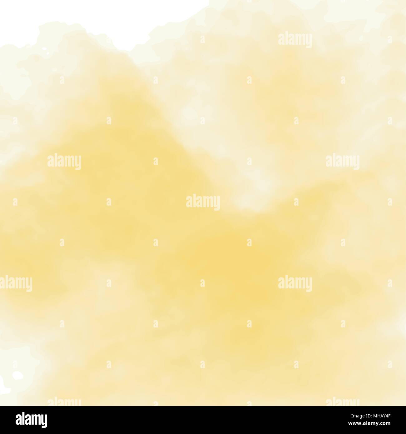 yellow watercolor cloudscape background pattern, watercolor vector illustration Stock Vector