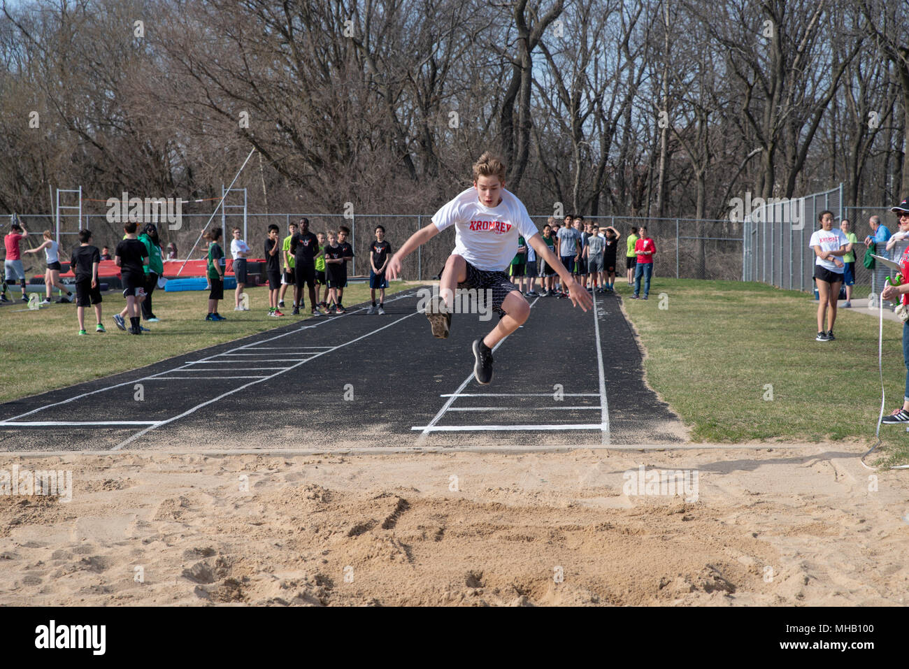 Middle school youth participate in a track and field meet at Middleton