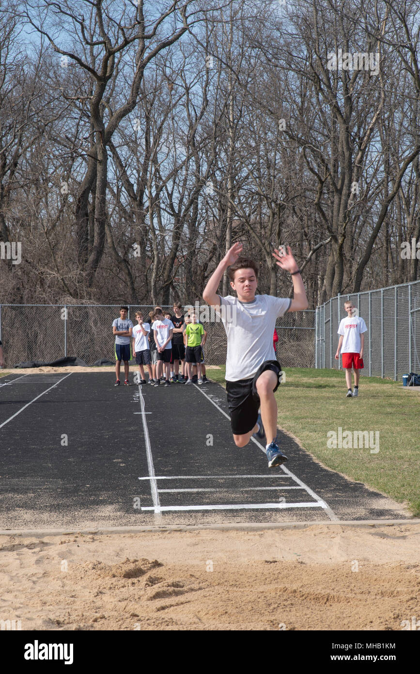 Middle school youth participate in a track and field meet at Middleton