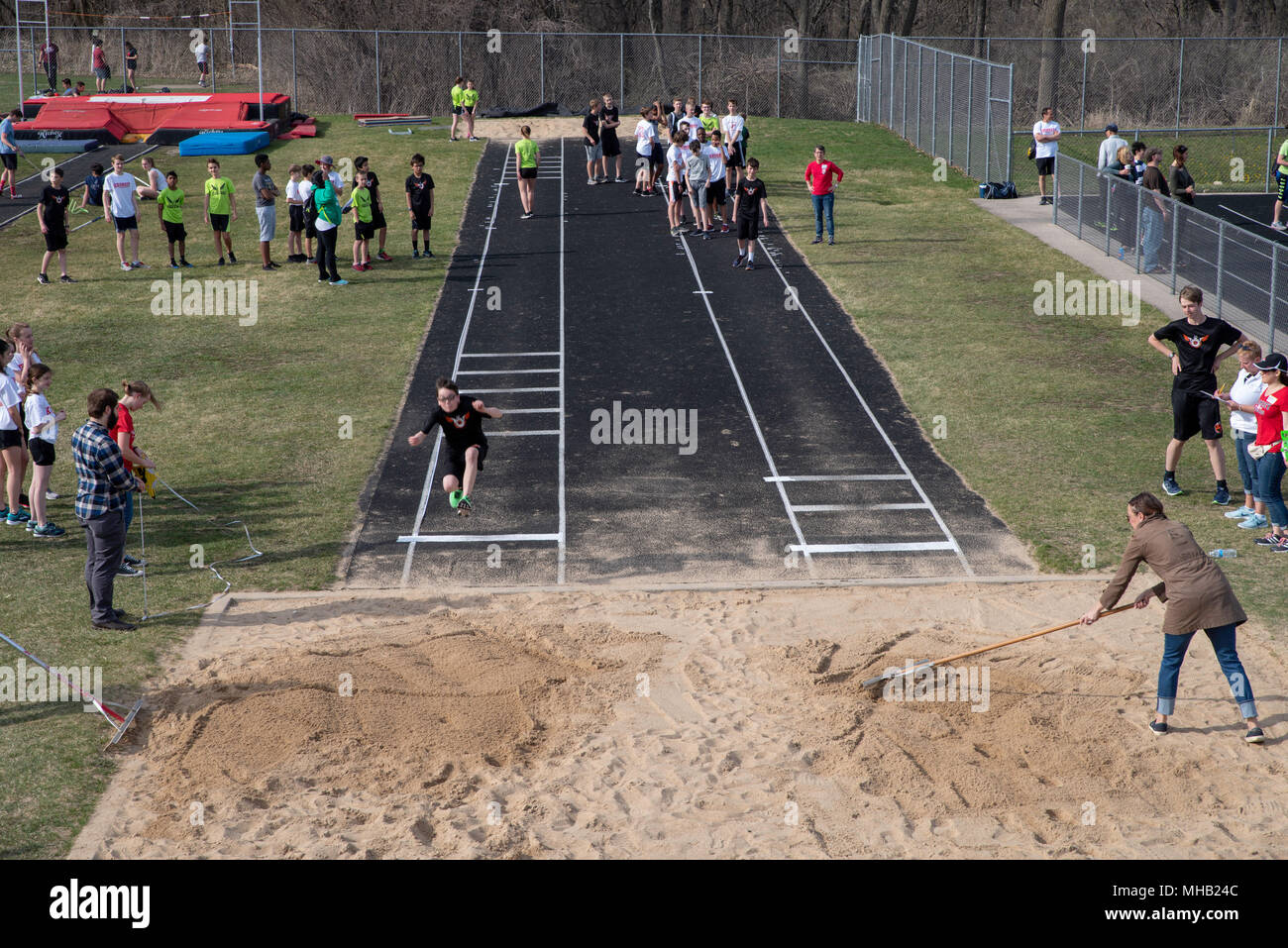Middle school youth participate in a track and field meet at Middleton