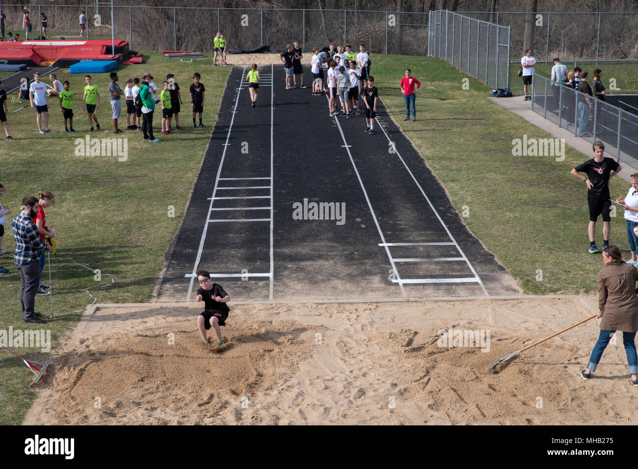 Middle school youth participate in a track and field meet at Middleton