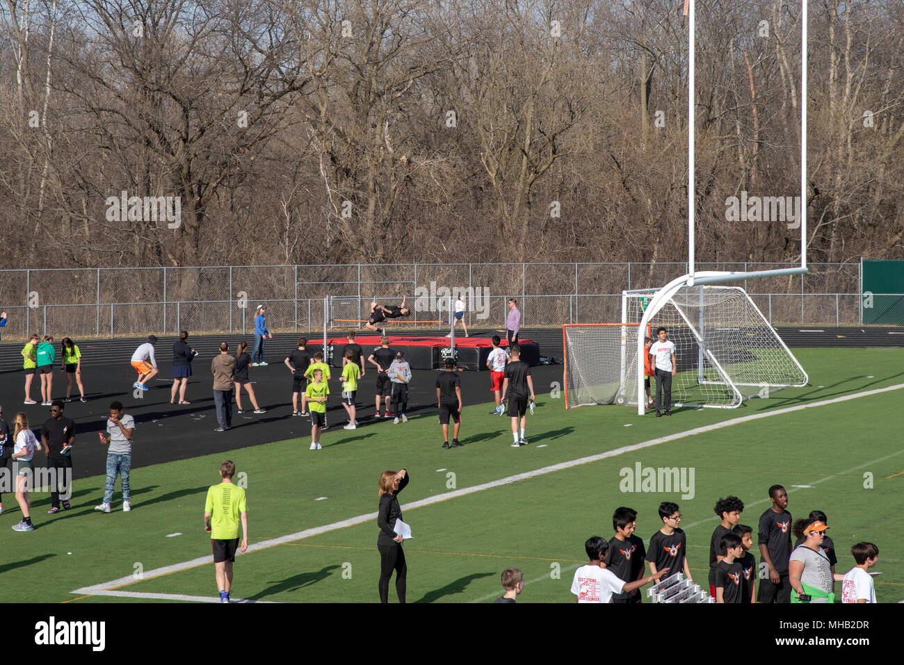 Middle school youth participate in a track and field meet at Middleton
