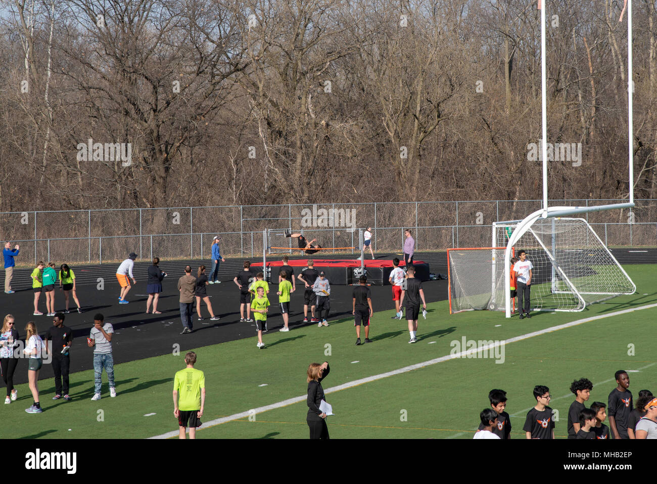 Middle school youth participate in a track and field meet at Middleton