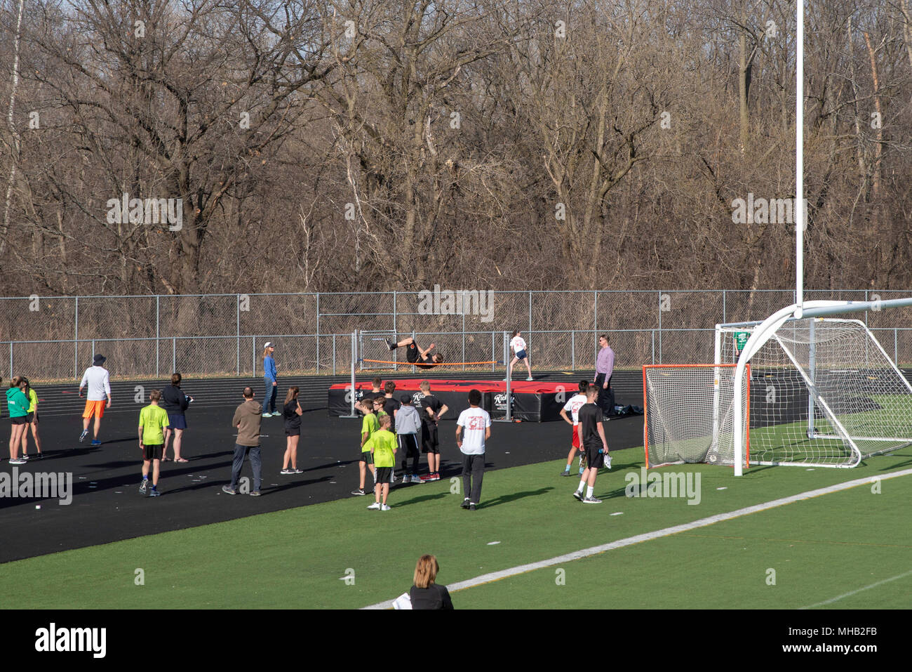 Middle school youth participate in a track and field meet at Middleton