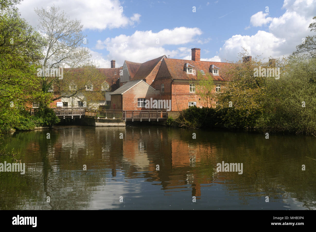 Flatford Mill, from across the River Stour, in Flatford, Suffolk, England Stock Photo