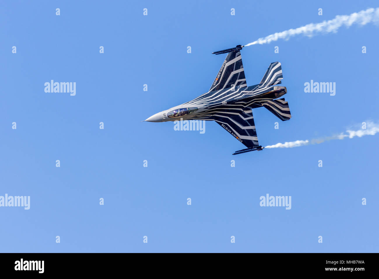 F-16 Fighting Falcon, Solo Display Team, Belgian Air Force at RAF Fairford RIAT 2015 Stock Photo