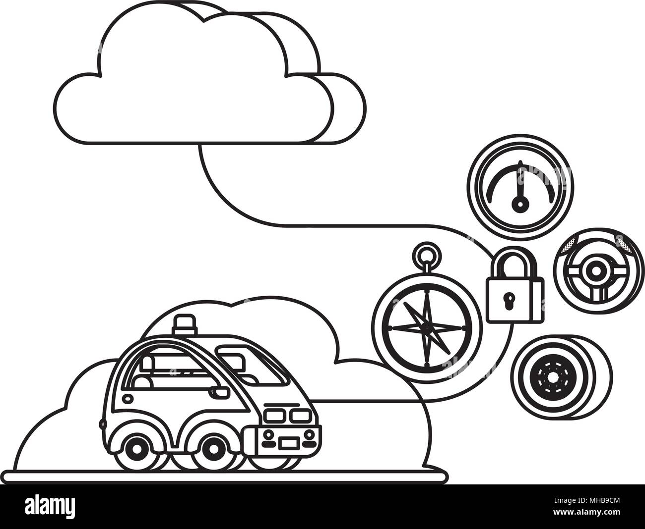 isometric car with gps service icons Stock Vector Image & Art - Alamy