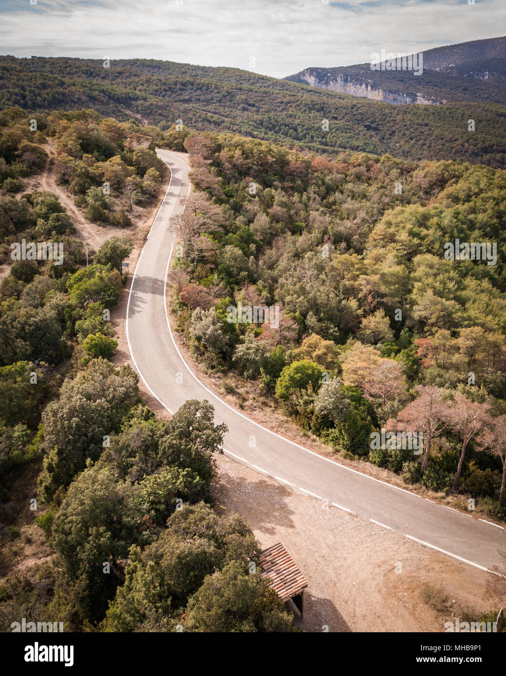 Leading Road in Huesca, Spain Stock Photo