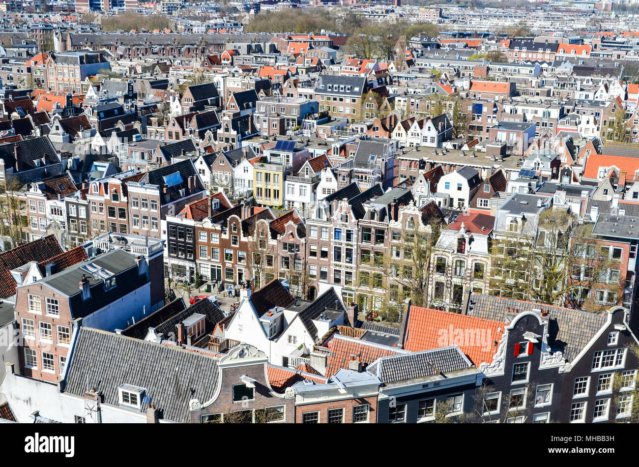 Aerial view of Amsterdam (Jordaan district), Amsterdam, Netherlands Stock Photo
