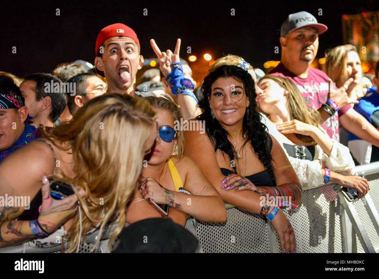 Crazy crowd at Life is Beautiful music festival Stock Photo