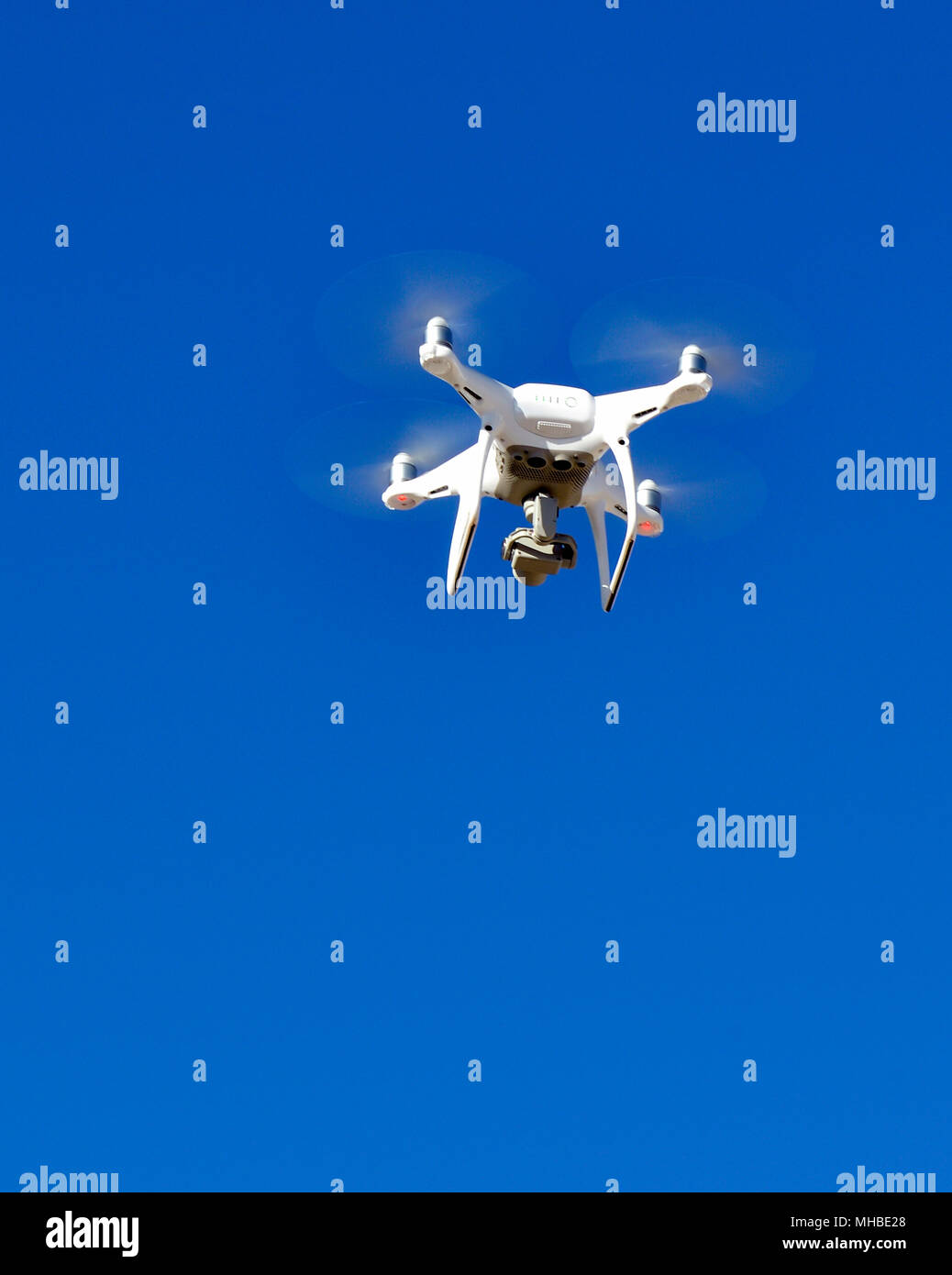 Operating a Drone over the Nevada Desert Stock Photo