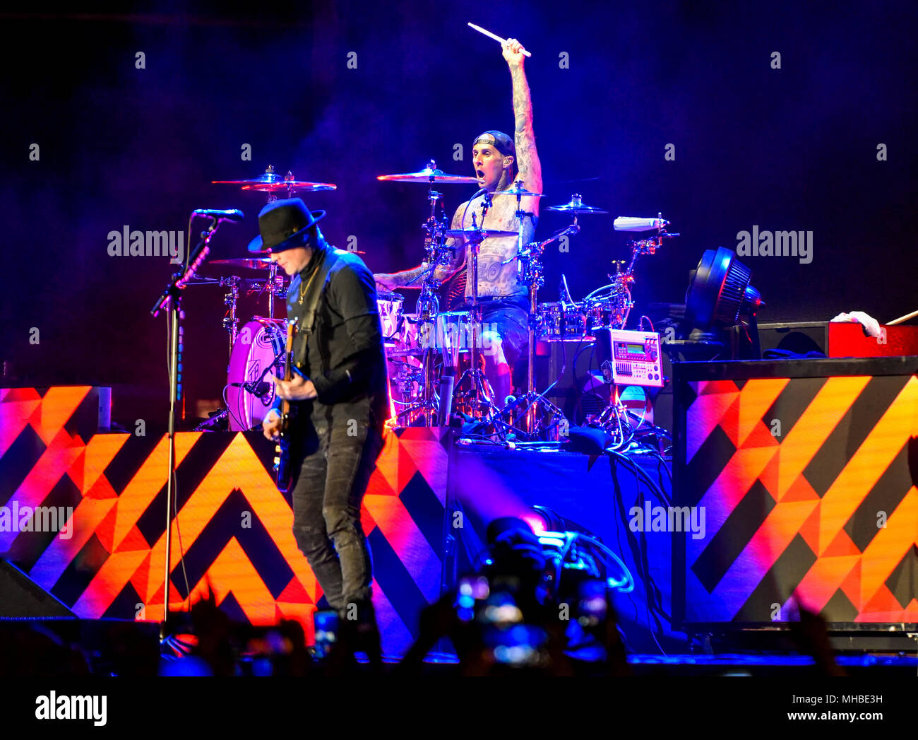 Travis barker of blink 182 hi-res stock photography and