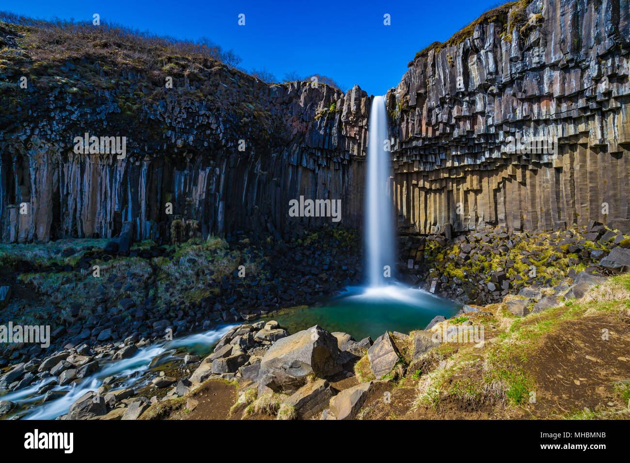 Svartifoss Waterfall In The Skaftafell National Park Iceland Stock Photo Alamy