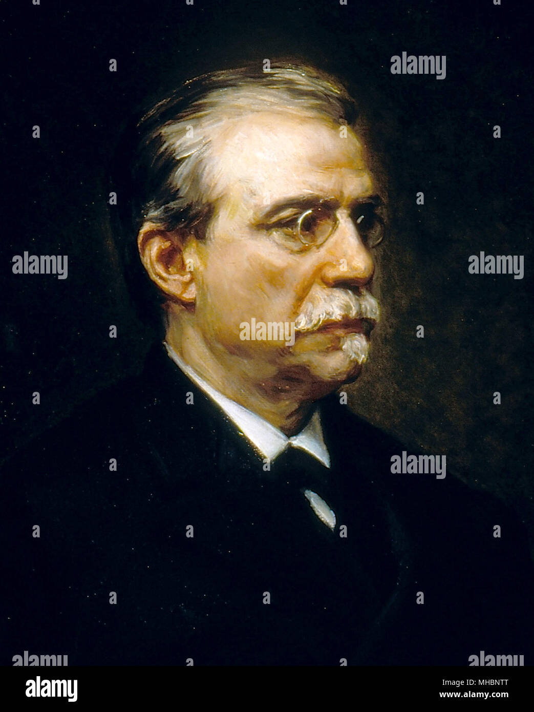 Antonio Cánovas del Castillo (1828 – 1897) Spanish politician who served six terms as Spanish Prime Minister, Portrait by Ricardo de Madrazo Stock Photo
